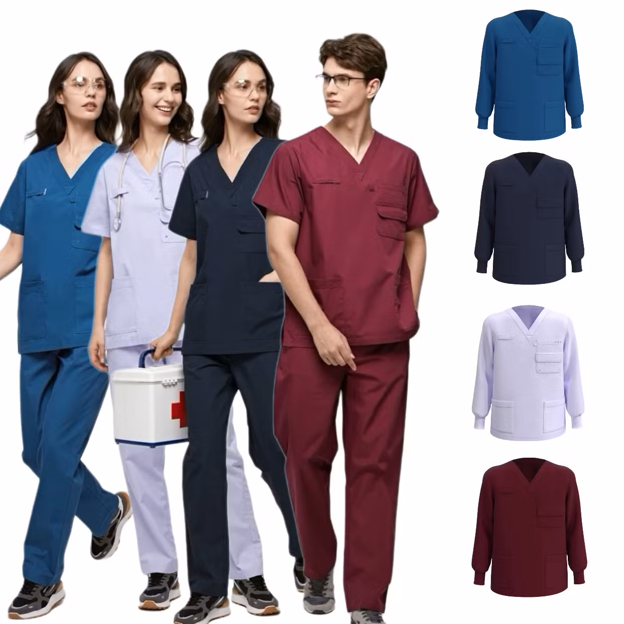 Doctor wearing medical scrubs